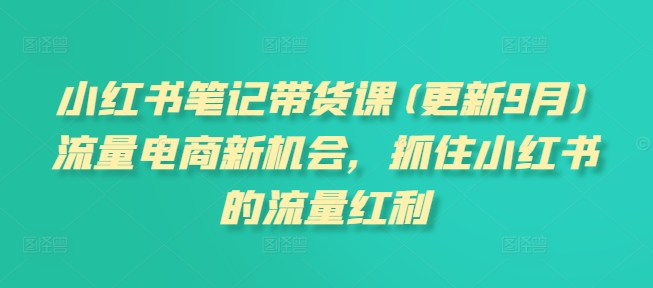 小红书笔记带货课(更新25年5月)流量电商新机会，抓住小红书的流量红利-千寻创业网