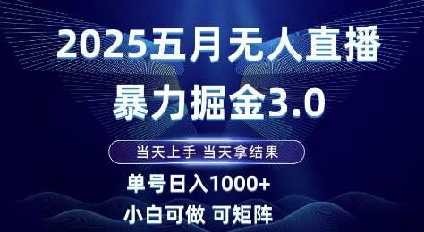 2025五月无人直播暴力掘金3.0，当天上手，当天拿结果，单号日入1k+小白可做可矩阵【揭秘】-千寻创业网