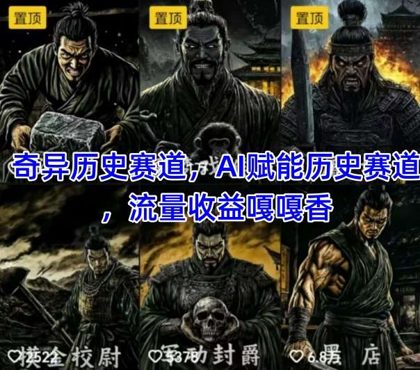 抖音奇异历史赛道，AI赋能历史赛道，流量收益嘎嘎香，狂撸伙伴计划-千寻创业网