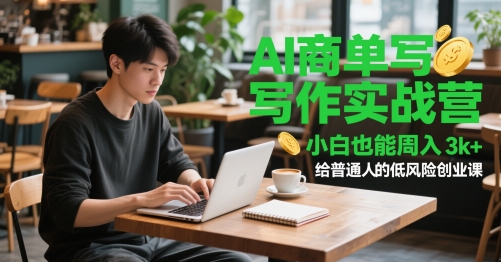 AI商单写作实战营，小白也能周入3k+，给普通人的低风险创业课-千寻创业网