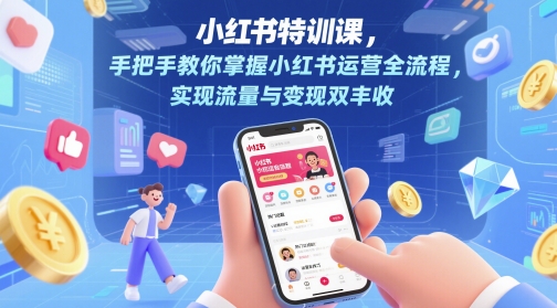 小红书特训课，手把手教你掌握小红书运营全流程，实现流量与变现双丰收-千寻创业网