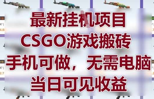 最新挂G项目，CSGO游戏搬砖，手机可做，无需电脑，当日见收益【揭秘】-千寻创业网