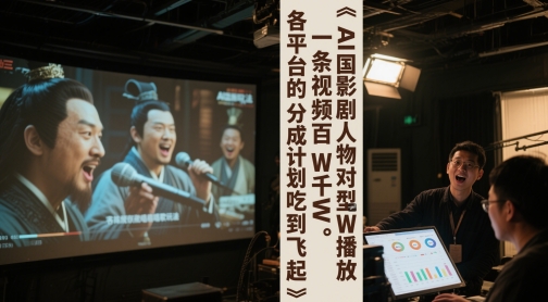 AI三国影视剧人物对口型唱歌玩法，一条视频百W千W播放，各平台的分成计划吃到飞起-千寻创业网