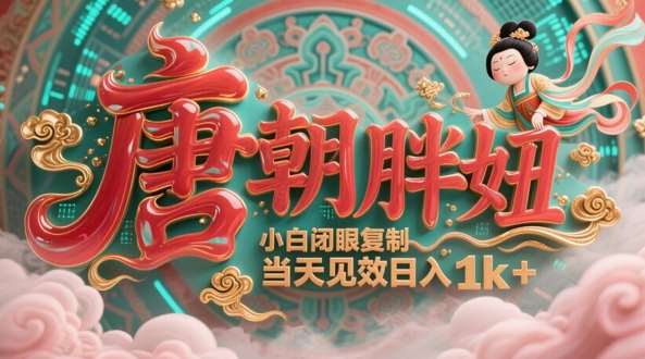 用AI克隆“唐朝胖妞”日更3条，平台疯狂推流，小白闭眼复制，当天见效，日入1k+-千寻创业网