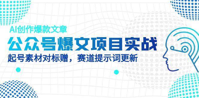 （14709期）公众号爆文项目实战，AI创作爆款文章，起号素材对标赠（附赛道AI提示词）-千寻创业网