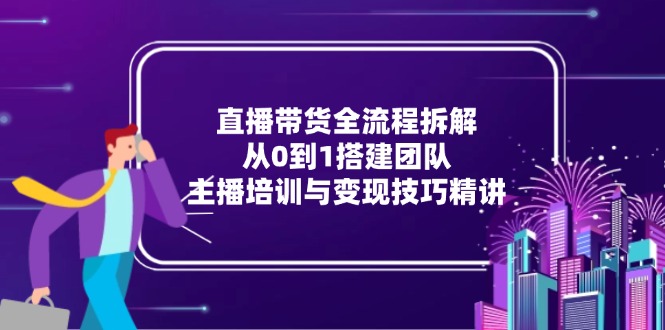 （15004期）直播带货全流程拆解：从0到1搭建团队，主播培训与变现技巧精讲-千寻创业网