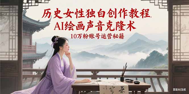 （15186期）历史女性独白创作教程，AI绘画声音克隆术，10万粉账号运营秘籍-千寻创业网