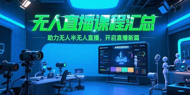 （15218期）无人直播课程汇总，含非实时防风技术，助力无人半无人直播，开启直播新篇-千寻创业网