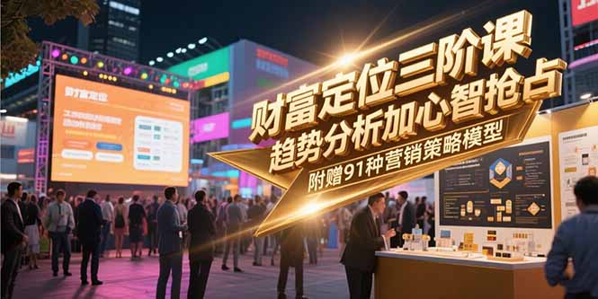 （15219期）财富定位三阶课，趋势分析加心智抢占，附赠91种营销策略模型-千寻创业网