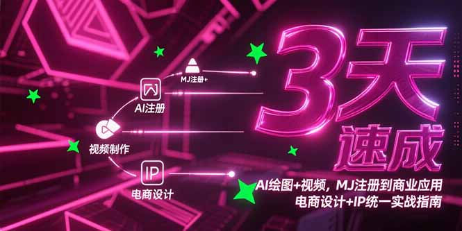 （15245期）3天速成AI绘图+视频，MJ注册到商业应用，电商设计+IP统一实战指南-千寻创业网