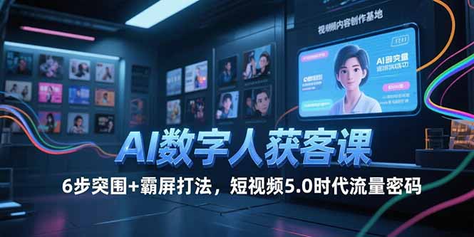 （15247期）AI数字人获客课，6步突围+霸屏打法，短视频5.0时代流量密码-千寻创业网