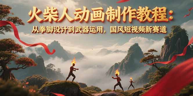 （15171期）火柴人动画制作教程：从拳脚设计到武器运用，国风短视频新赛道-千寻创业网