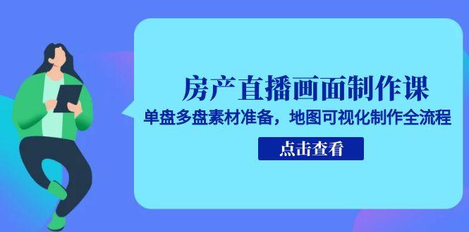 （15156期）房产直播画面制作课，单盘多盘素材准备，地图可视化制作全流程-千寻创业网