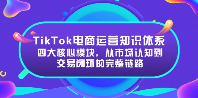 （15065期）TikTok电商运营知识体系：四大核心模块，从市场认知到交易闭环的完整链路-千寻创业网