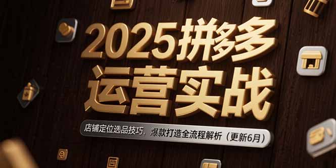 （15235期）2025拼多多运营实战：店铺定位选品技巧，爆款打造全流程解析（更新6月）-千寻创业网
