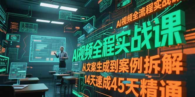 （15172期）AI视频全流程实战课，从文案生成到案例拆解，14天速成45天精通-千寻创业网