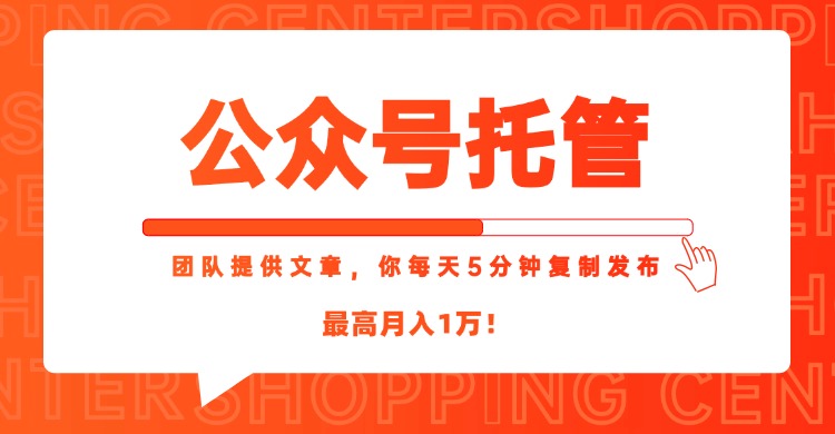 （15109期）【公众号托管 】我提供文章，你每天５分钟复制发布，最高月入1W-千寻创业网