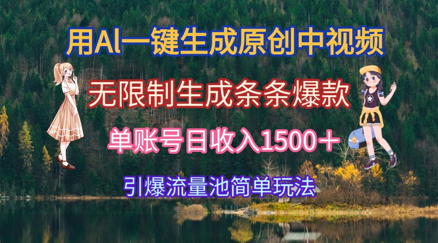 （15210期）用Al一键生成原创中视频，无限制生成条条爆款，单账号日收入1500＋引爆…-千寻创业网