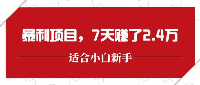 （15228期）最新暴利项目，每单收益轻松在300以上，7天赚了2.4万-千寻创业网