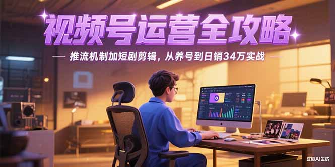 （15217期）2025视频号运营全攻略，推流机制加短剧剪辑，从养号到日销34万实战-千寻创业网