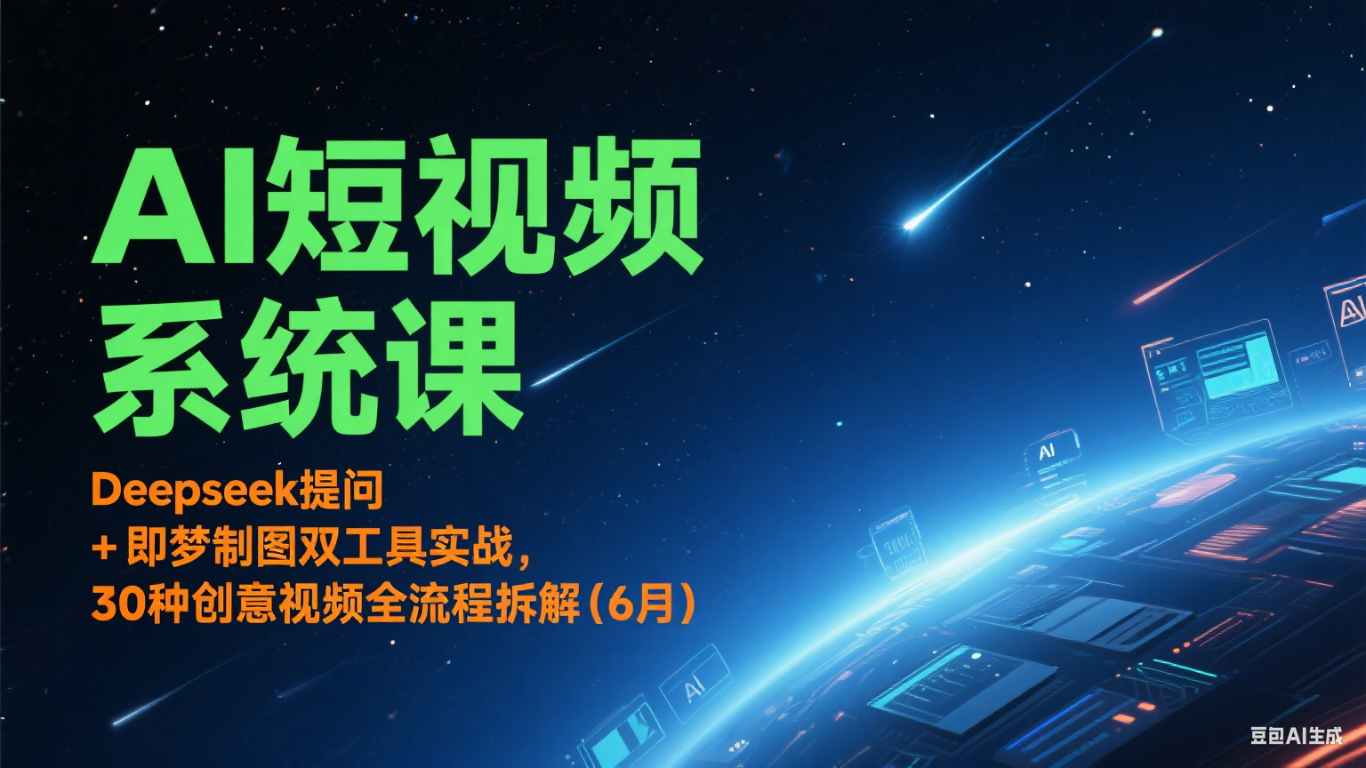 AI短视频系统课：Deepseek提问 + 即梦制图双工具实战，30种创意视频全流程拆解(6月)-千寻创业网