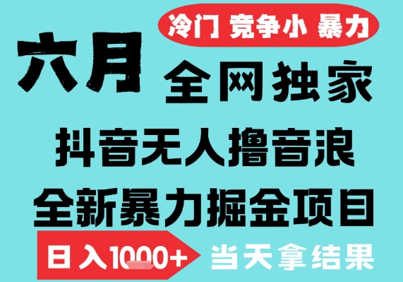 2025年6月高爆抖音无人直播最新撸音浪掘金项目，无脑日入1k+，低门槛小白可做，可矩阵放大【揭秘】-千寻创业网