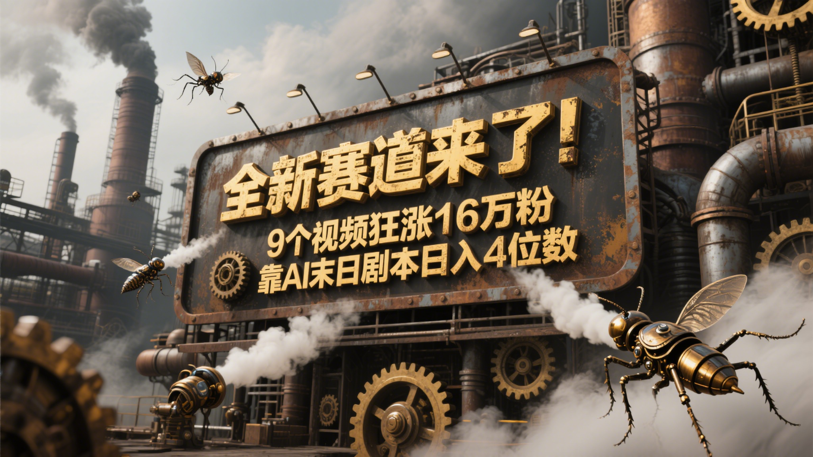全新赛道来了！9个视频狂涨16万粉，靠AI末日剧本日入4位数，评论区爆肝追更！-千寻创业网
