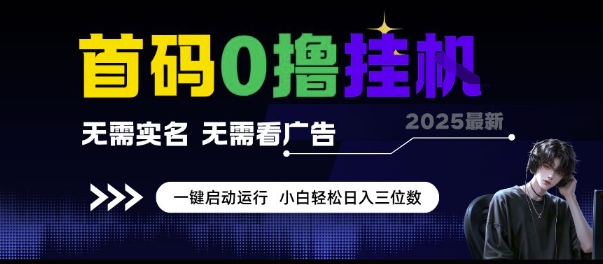 首码0撸挂G项目，无需实名无需看广告 一键启动运行，小白轻松日入三位数【揭秘】-千寻创业网