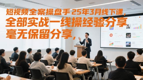 短视频全案操盘手25年3月线下课，全部实战一线操盘手经验分享，毫无保留分享，全是干货-千寻创业网