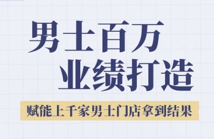 2025男士美业百万业绩打造，赋能上千家男士门店拿到结果-千寻创业网