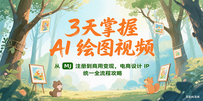 3天掌握AI绘图视频，从MJ 注册到商用变现，电商设计IP统一全流程攻略-千寻创业网