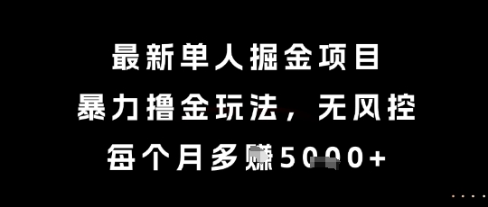 最新单人掘金项目，暴力撸金玩法，无风控，每个月多挣5k+【揭秘】-千寻创业网