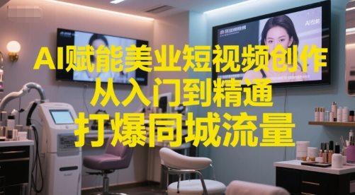 AI赋能美业短视频创作，从入门到精通，打爆同城流量，超级AI工具短视频实操落地-千寻创业网