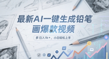 最新AI一键生成铅笔画爆款视频，多平台分发，日 入1k+，小白轻松上手【揭秘】-千寻创业网