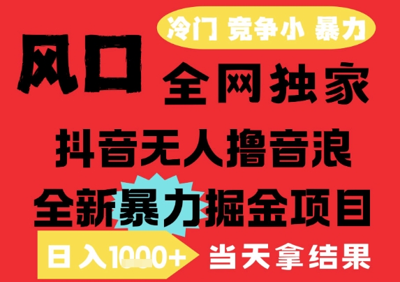 25年6月高爆抖音无人直播最新撸音浪掘金项目，解放双手小白可做，无脑日入1k+，门槛低【揭秘】-千寻创业网