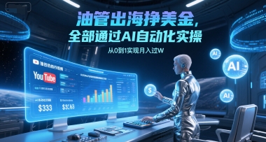 油管出海挣美金，全部通过AI自动化实操，从0到1实现月入过W-千寻创业网