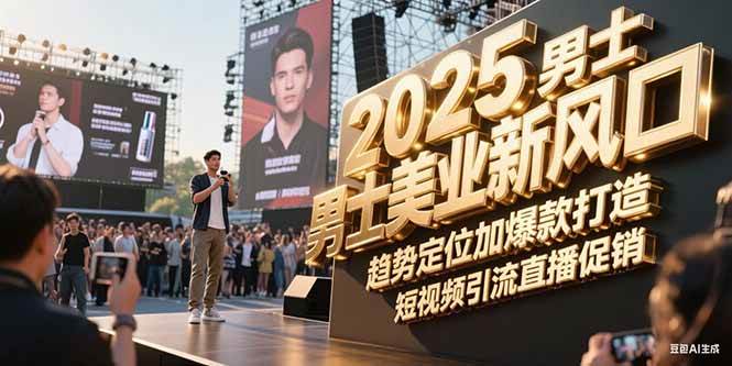 2025男士美业新风口，趋势定位加爆款打造，短视频引流直播促销-千寻创业网