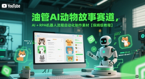 油管AI动物故事赛道，AI+RPA机器人流程自动化制作素材【保姆级教程】-千寻创业网