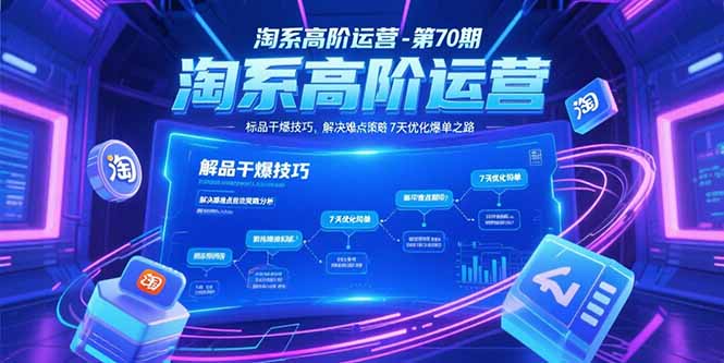 （15307期）淘系高阶运营-第70期，标品干爆技巧，解决难点策略，大佬操盘方法-千寻创业网