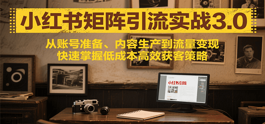 小红书矩阵引流3.0，从账号准备、内容生产到流量变现，快速掌握低成本高效获客策略-千寻创业网