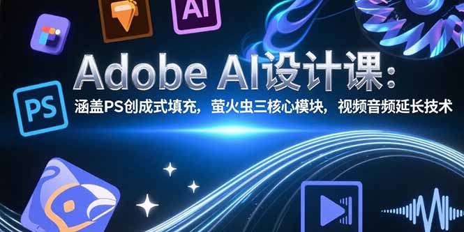 （15469期）Adobe AI设计课：涵盖PS创成式填充，萤火虫三核心模块，视频音频延长技术-千寻创业网