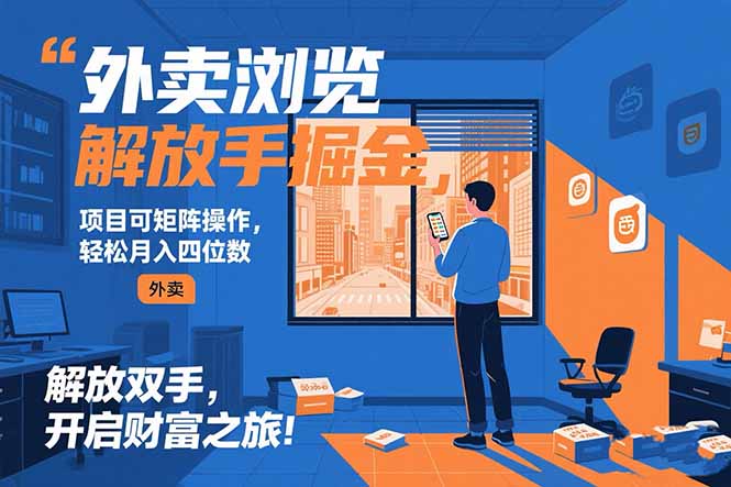 （15440期）外卖浏览掘金项目 可矩阵操作 轻松日入500+-千寻创业网