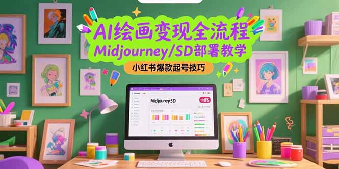 （15324期）AI绘画变现全流程，Midjourney/SD部署教学，小红书爆款起号技巧-千寻创业网
