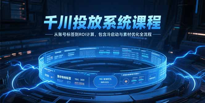 （15263期）千川投放系统课程，从账号标签到ROI计算，包含冷启动与素材优化全流程-千寻创业网