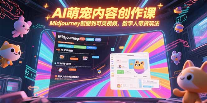 （15311期）AI萌宠内容创作课，Midjourney制图到可灵视频，数字人带货玩法-千寻创业网