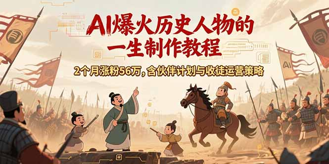 （15336期）AI历史人物赛道课程，2个月涨粉56万，含伙伴计划与收徒运营策略-千寻创业网