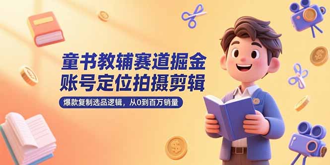 （15326期）童书教辅赛道掘金，账号定位拍摄剪辑，爆款复制选品逻辑，从0到百万销量-千寻创业网