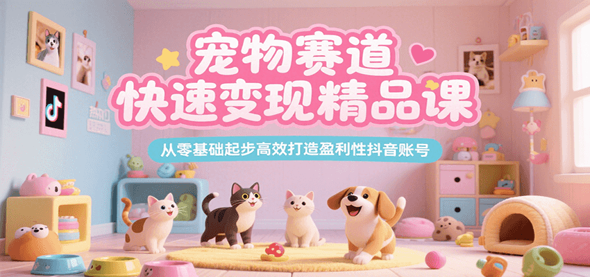 宠物赛道快速变现精品课，从零基础起步高效打造盈利性抖音账号-千寻创业网