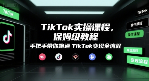 TikTok实操课程，保姆级教程，手把手带你跑通TikTok变现全流程-千寻创业网
