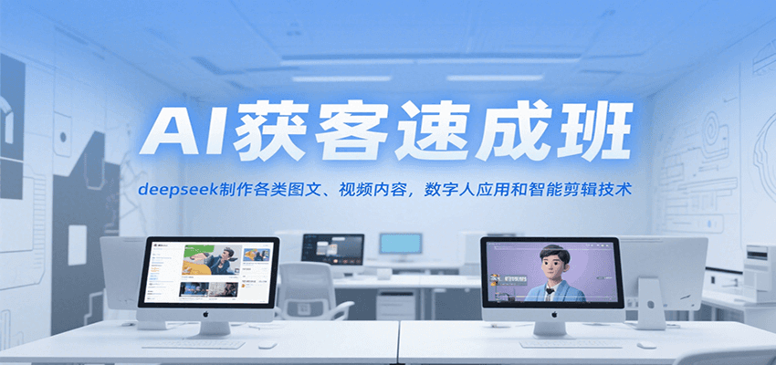 AI获客速成班，deepseek制作各类图文、视频内容，数字人应用和智能剪辑技术-千寻创业网